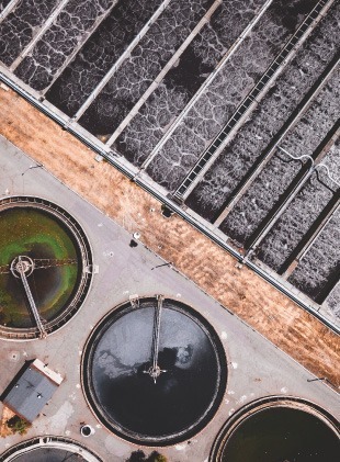 Water reclamation plant from above