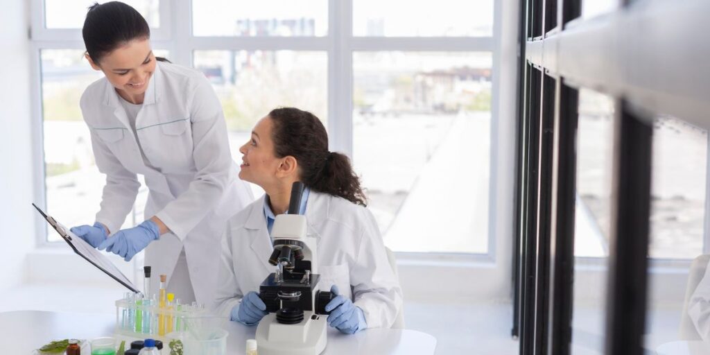 scientists working in laboratory