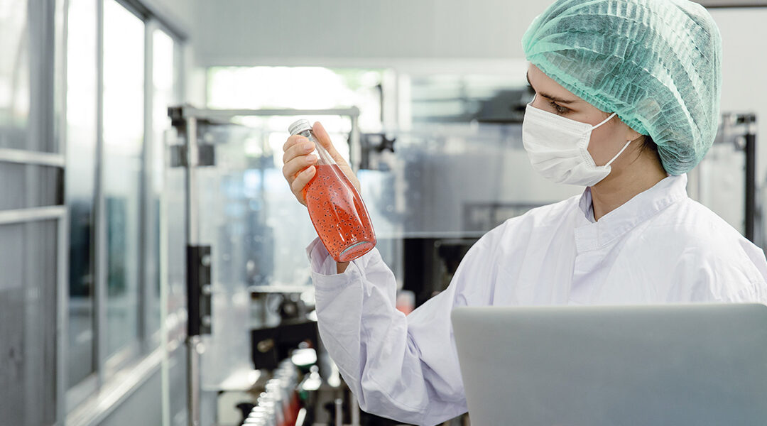 safety inspector checks product contaminate standard