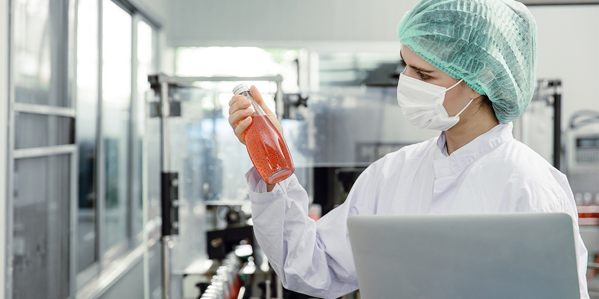 safety inspector checks product contaminate standard